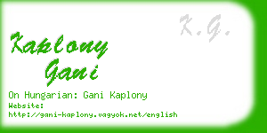 kaplony gani business card